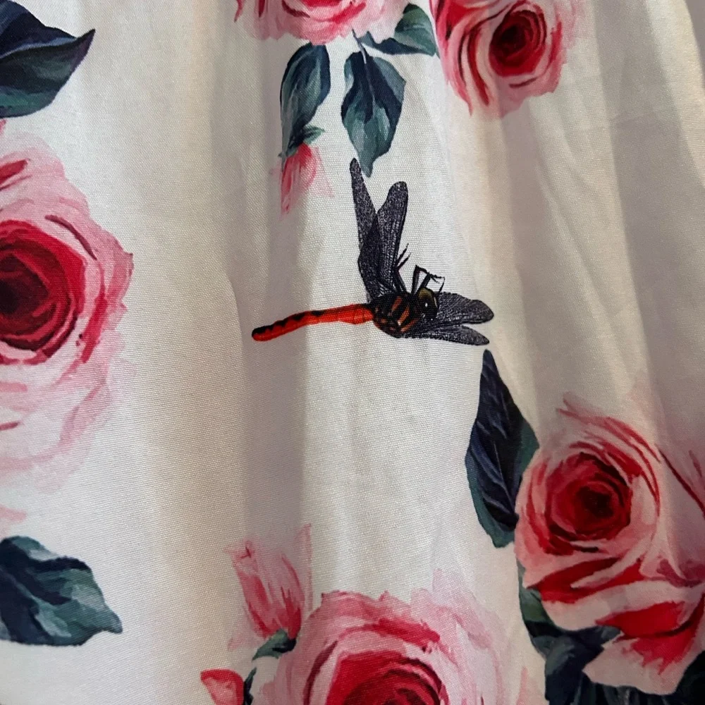 Pink Rose Print Ruffled Maxi Dress - Picture 3 of 3